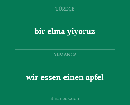 wir essen einen apfel - bir elma yiyoruz