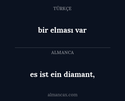 bir elması var - es ist ein diamant,