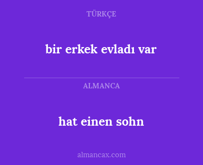 bir erkek evladı var - hat einen sohn