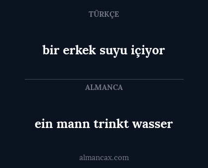bir erkek suyu içiyor - ein mann trinkt wasser