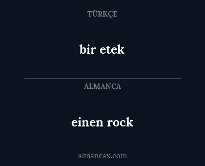 bir etek - einen rock