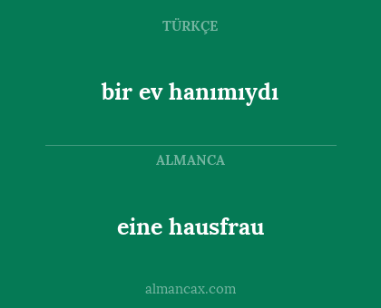 bir ev hanımıydı - eine hausfrau