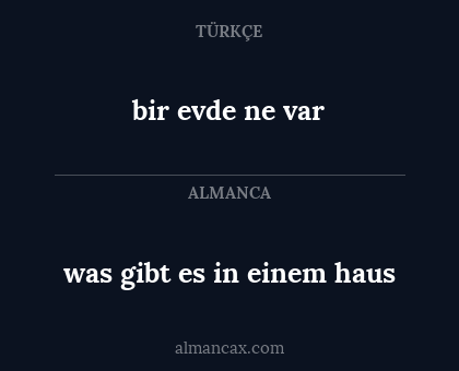 bir evde ne var - was gibt es in einem haus