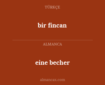 bir fincan - eine becher