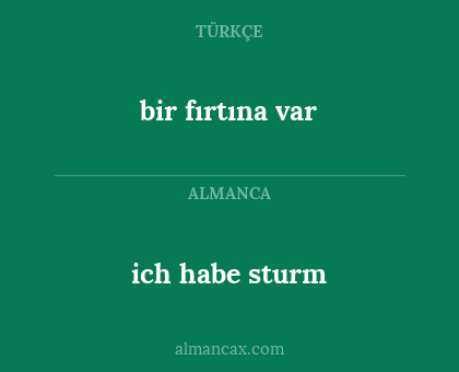 ich habe sturm - bir fırtına var