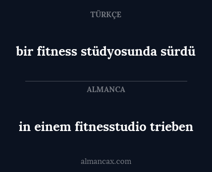in einem fitnesstudio trieben - bir fitness stüdyosunda sürdü