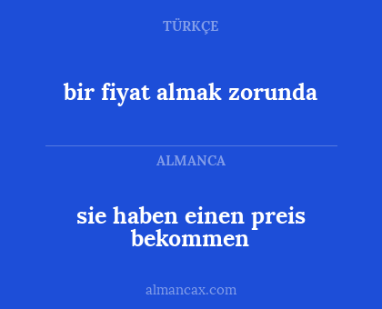 bir fiyat almak zorunda - sie haben einen preis bekommen