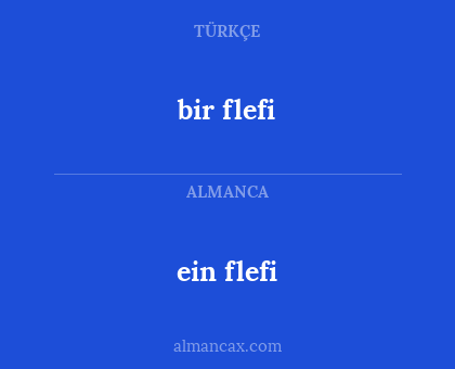 bir flefi - ein flefi