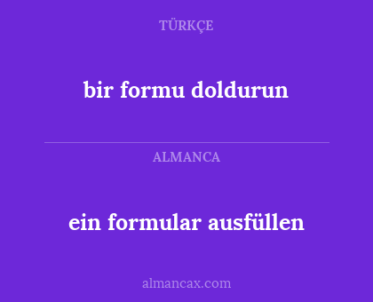 ein formular ausfüllen - bir formu doldurun