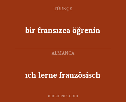 bir fransızca öğrenin - ıch lerne französisch