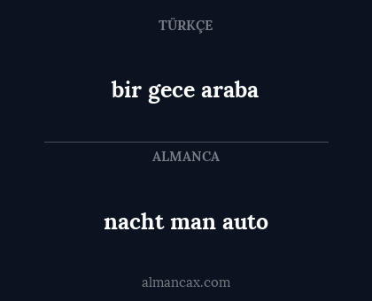 bir gece araba - nacht man auto