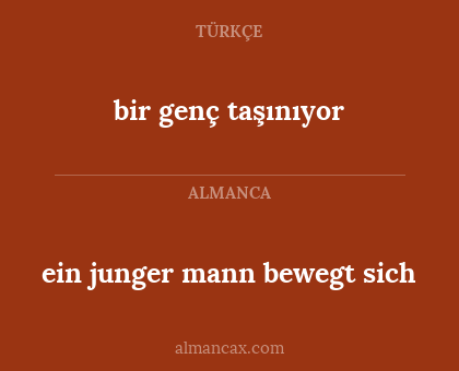 ein junger mann bewegt sich - bir genç taşınıyor