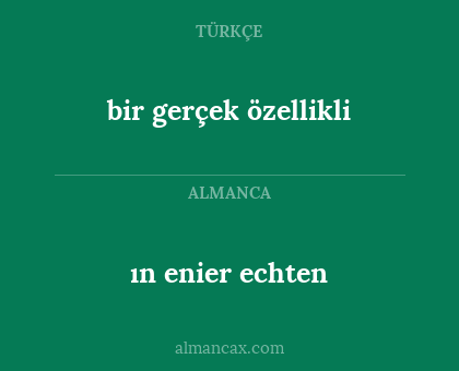 bir gerçek özellikli - ın enier echten