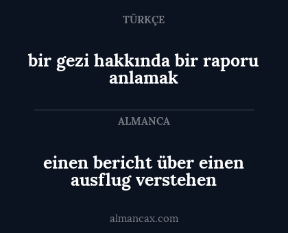 bir gezi hakkında bir raporu anlamak - einen bericht über einen ausflug verstehen