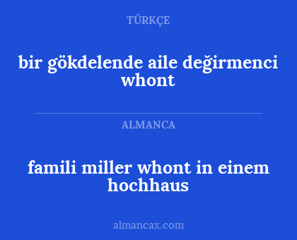 bir gökdelende aile değirmenci whont - famili miller whont in einem hochhaus