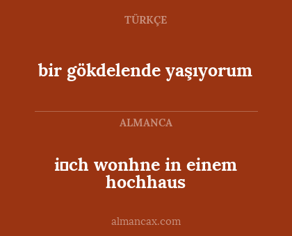 bir gökdelende yaşıyorum - i̇ch wonhne in einem hochhaus