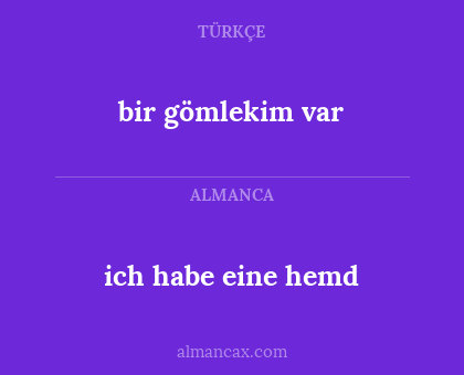 ich habe eine hemd - bir gömlekim var