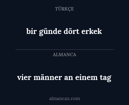 vier männer an einem tag - bir günde dört erkek