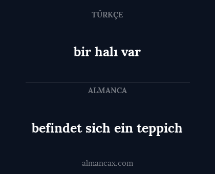 bir halı var - befindet sich ein teppich