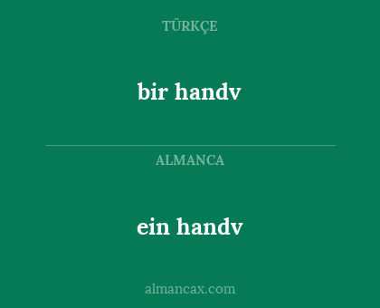 bir handv - ein handv