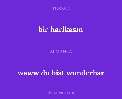 bir harikasın - waww du bist wunderbar