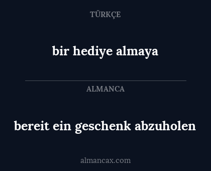 bereit ein geschenk abzuholen - bir hediye almaya