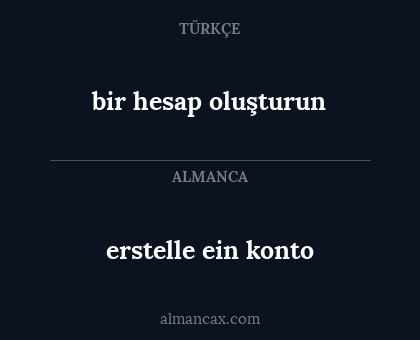 erstelle ein konto - bir hesap oluşturun