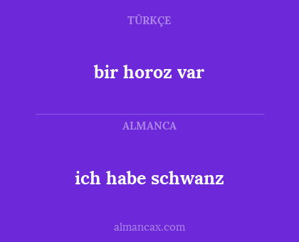 bir horoz var - ich habe schwanz