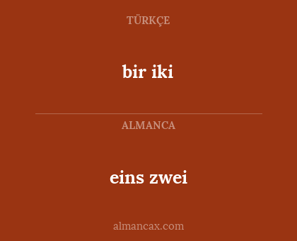 bir iki - eins zwei