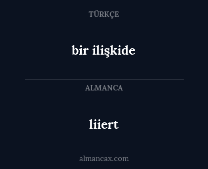 bir ilişkide - liiert