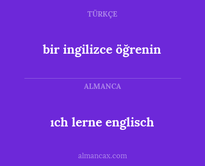 bir ingilizce öğrenin - ıch lerne englisch