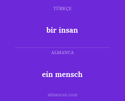 bir insan - ein mensch