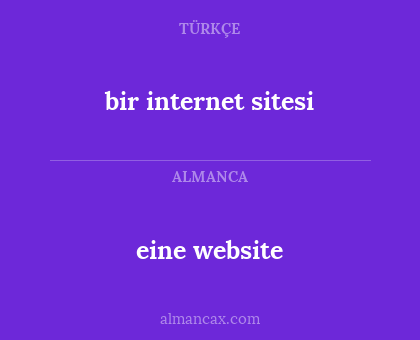 bir internet sitesi - eine website