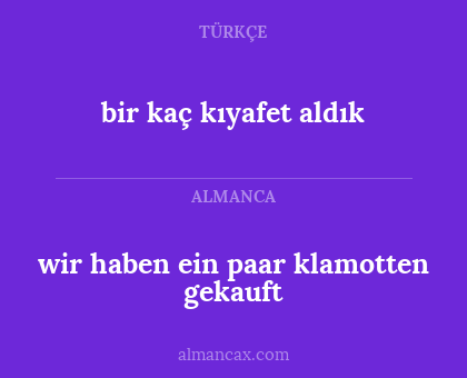 bir kaç kıyafet aldık - wir haben ein paar klamotten gekauft