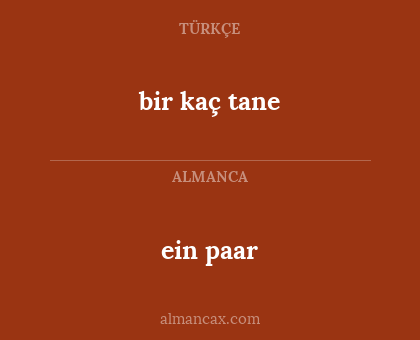 bir kaç tane - ein paar