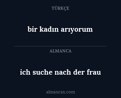 ich suche nach der frau - bir kadın arıyorum