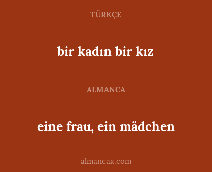 eine frau, ein mädchen - bir kadın bir kız