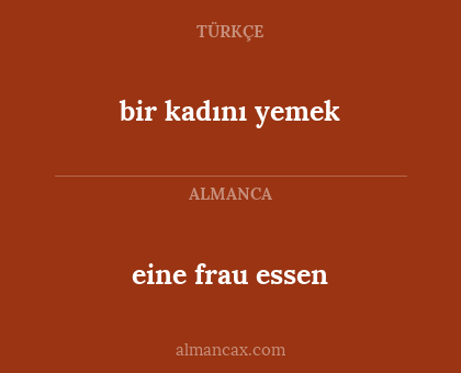 bir kadını yemek - eine frau essen