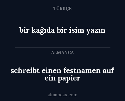 bir kağıda bir isim yazın - schreibt einen festnamen auf ein papier