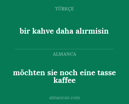 bir kahve daha alırmisin - möchten sie noch eine tasse kaffee