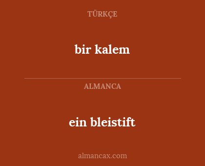 ein bleistift - bir kalem