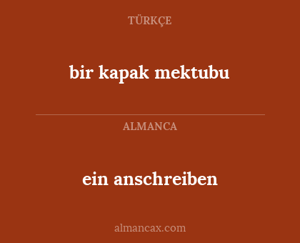 ein anschreiben - bir kapak mektubu