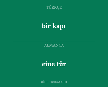 eine tür - bir kapı