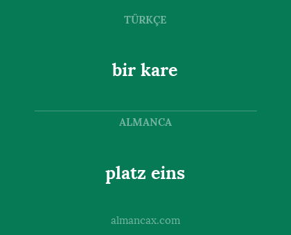 platz eins - bir kare
