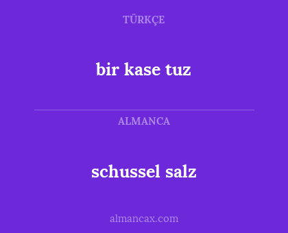 bir kase tuz - schussel salz