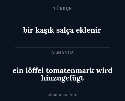 bir kaşık salça eklenir - ein löffel tomatenmark wird hinzugefügt