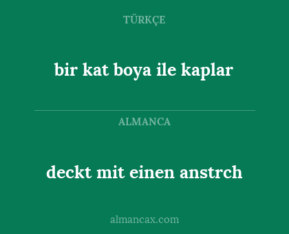 deckt mit einen anstrch - bir kat boya ile kaplar