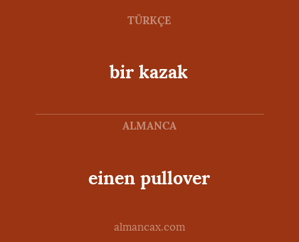 einen pullover - bir kazak