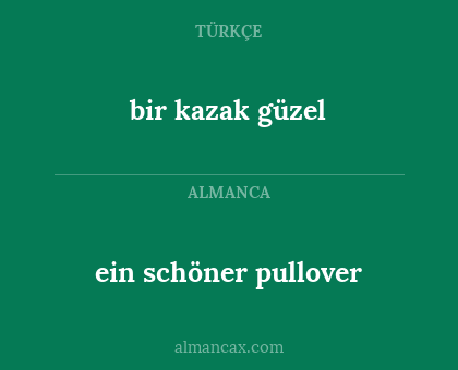 bir kazak güzel - ein schöner pullover