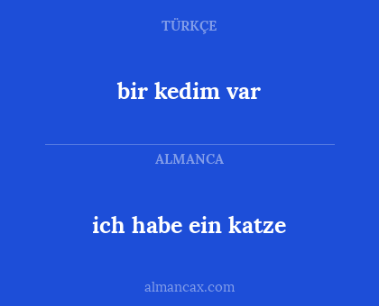 ich habe ein katze - bir kedim var